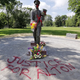 The Richmond Police Memorial statue in Richmond, Va., which police say was vandalized earlier in the week of July 11, 2016
Richmond Times-Dispatch